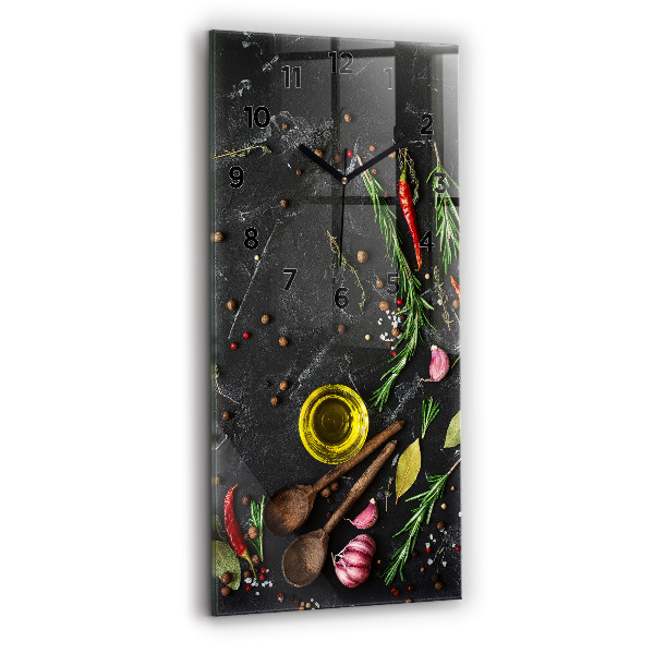 Zegar ścienny pionowy Przyprawy na blacie