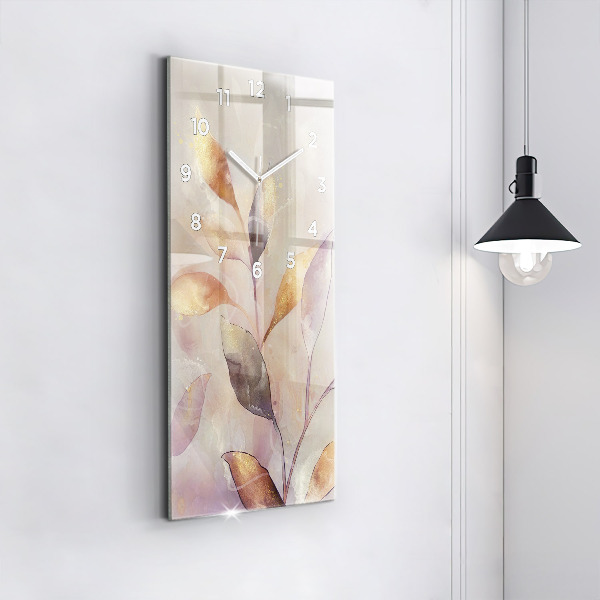 Zegar ścienny pionowy Abstrakcyjne boho liście