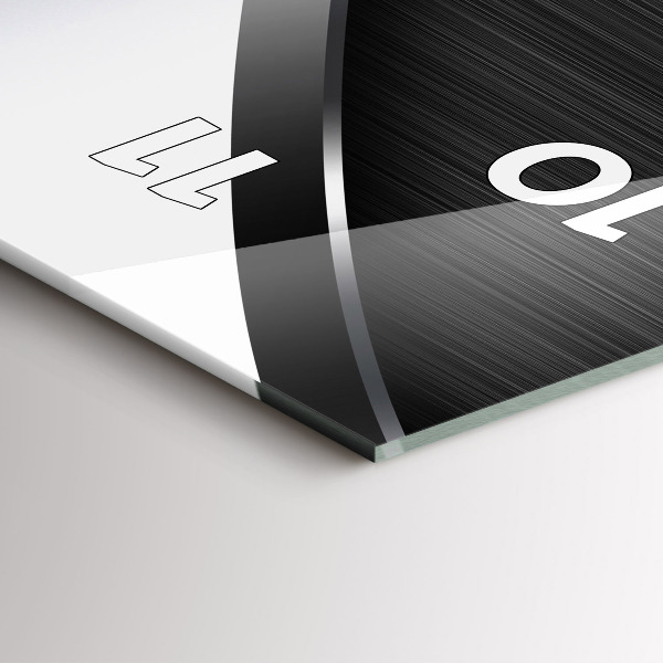 Zegar ścienny pionowy Czarno srebrne linie