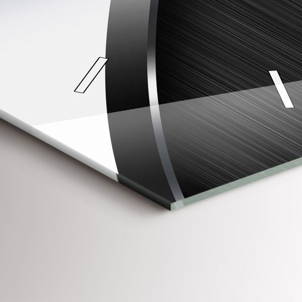 Zegar ścienny pionowy Czarno srebrne linie