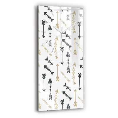 Zegar szklany pionowy Geometryczny wzór hipsterski