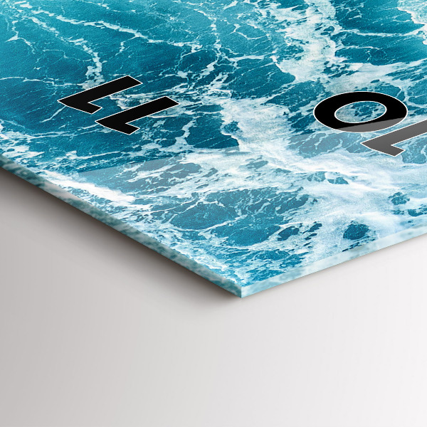 Zegar szklany pionowy Fale oceanu