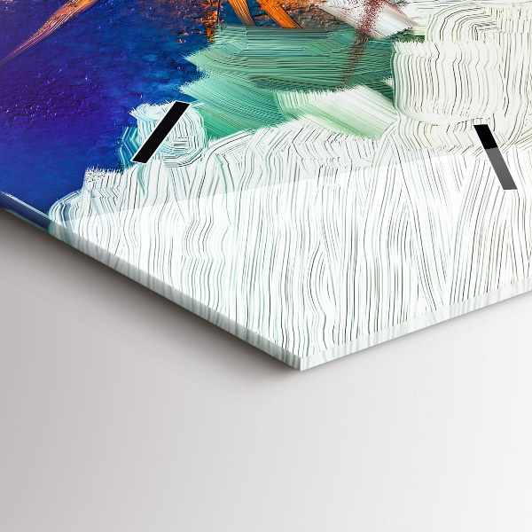 Zegar szklany pionowy Abstrakcyjne kwiaty