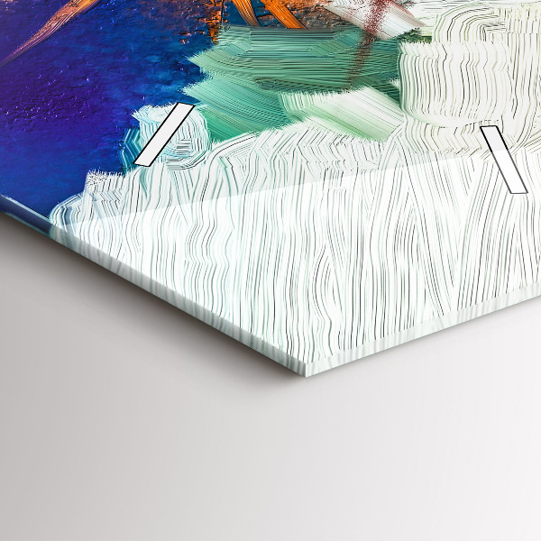 Zegar szklany pionowy Abstrakcyjne kwiaty