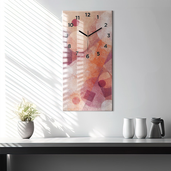 Zegar szklany pionowy Geometryczna abstrakcja