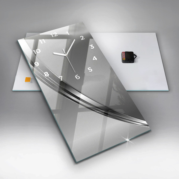 Zegar ścienny pionowy Srebrne linie