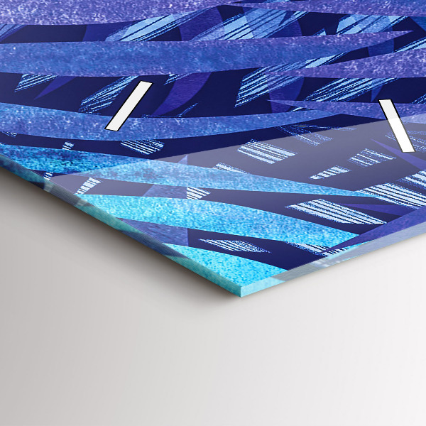 Zegar szklany pionowy Niebieski liście