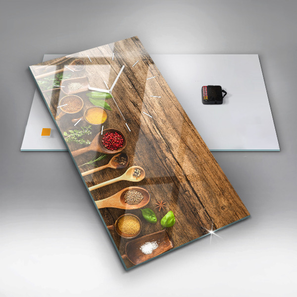 Zegar szklany pionowy Łyżki przypraw