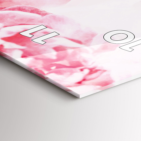 Zegar szklany pionowy Kwitnące kwiaty