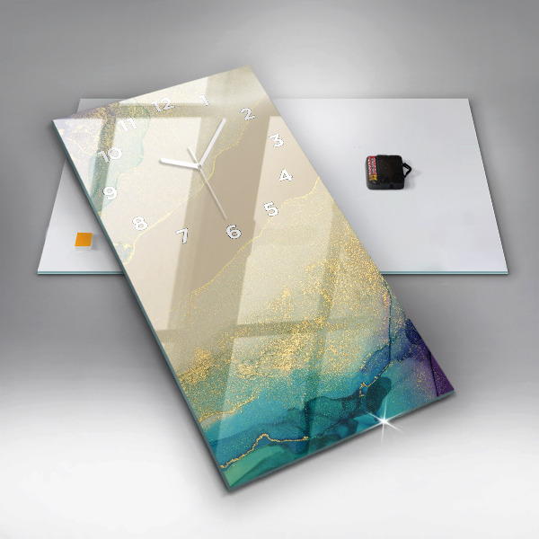 Zegar szklany pionowy Abstrakcja barw