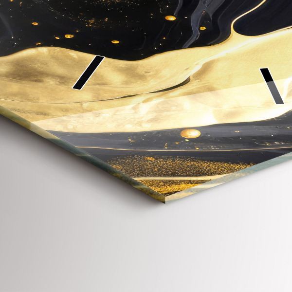 Zegar ścienny pionowy Złoty marmur