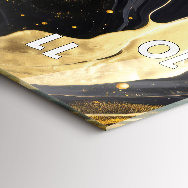 Zegar ścienny pionowy Złoty marmur