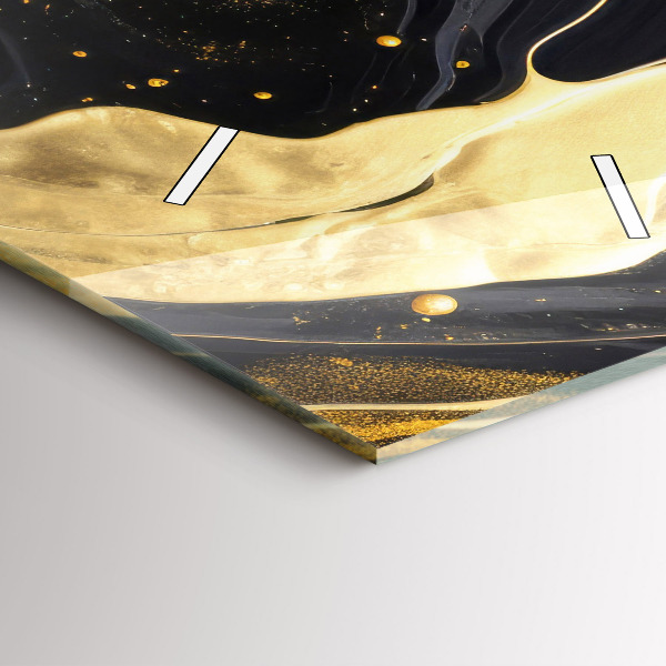 Zegar ścienny pionowy Złoty marmur