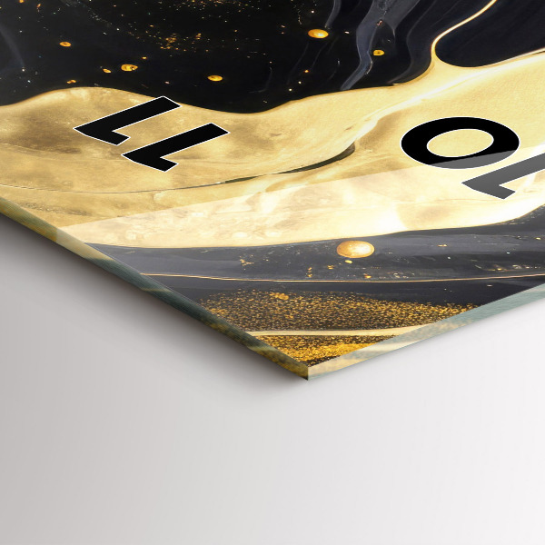 Zegar ścienny pionowy Złoty marmur