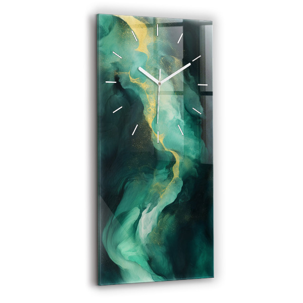 Zegar ścienny pionowy Zielony marmur