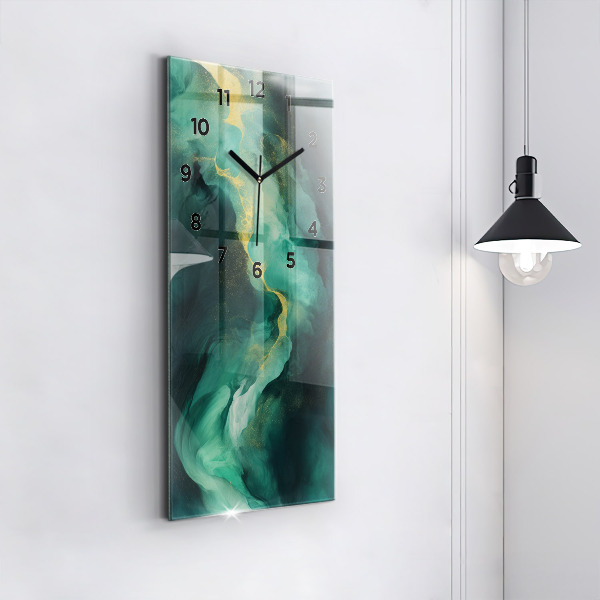 Zegar ścienny pionowy Zielony marmur