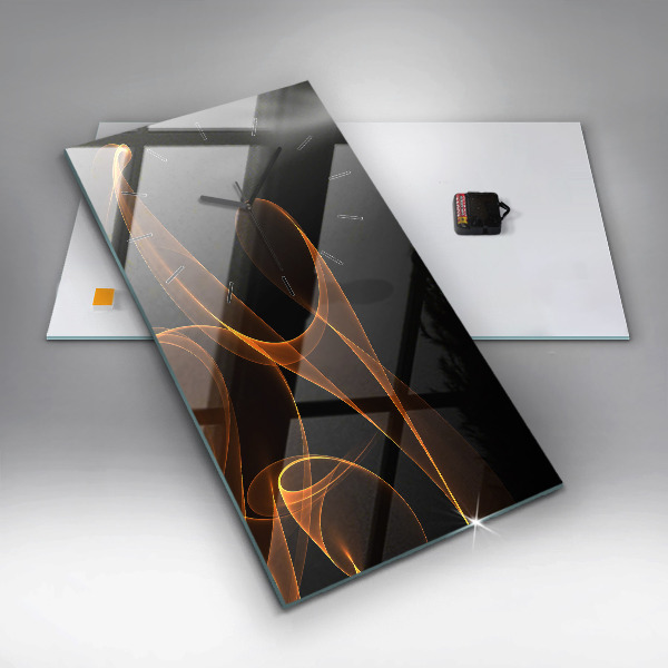 Zegar ścienny pionowy Pomarańczowe linie