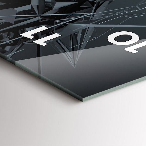 Zegar ścienny pionowy Czarna abstrakcja