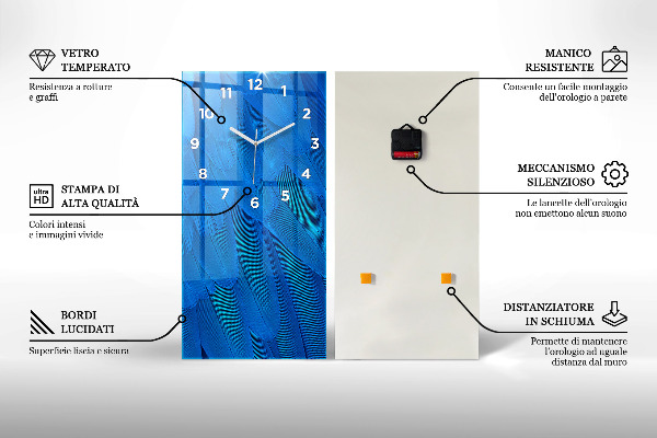 Zegar ścienny pionowy Czarna abstrakcja