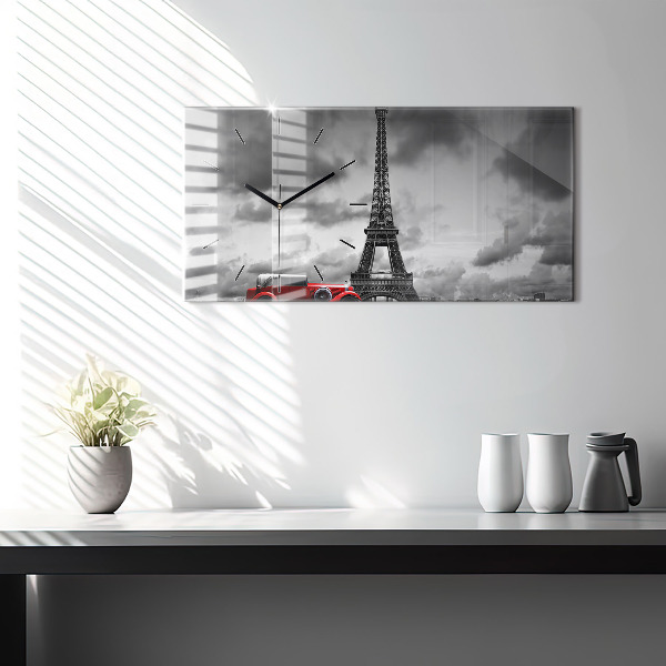 Zegar szklany poziomy Effel Tower Paryż