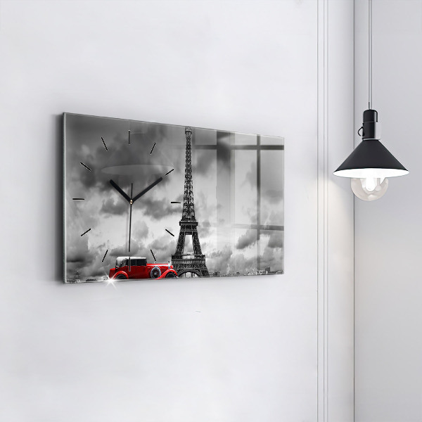 Zegar szklany poziomy Effel Tower Paryż