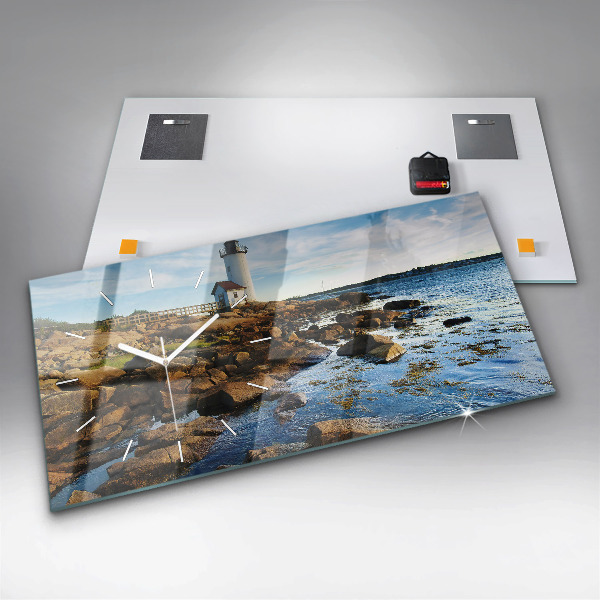 Zegar ścienny poziomy Latarnia morska Annisquam