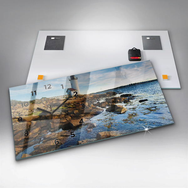 Zegar ścienny poziomy Latarnia morska Annisquam