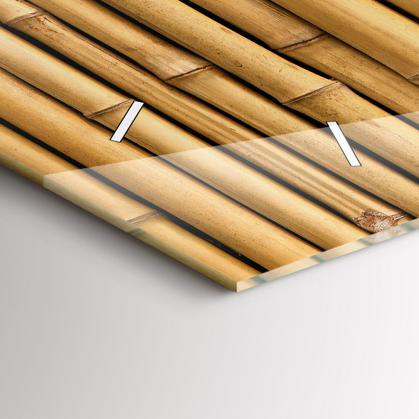 Zegar ścienny poziomy Bambusowe kije