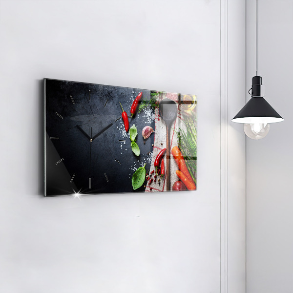 Zegar ścienny poziomy Warzywa