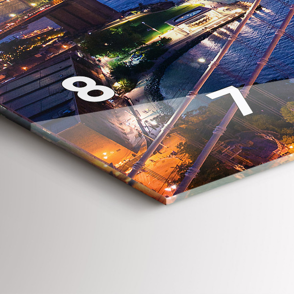 Zegar szklany poziomy Nowy Jork i zachód słońca