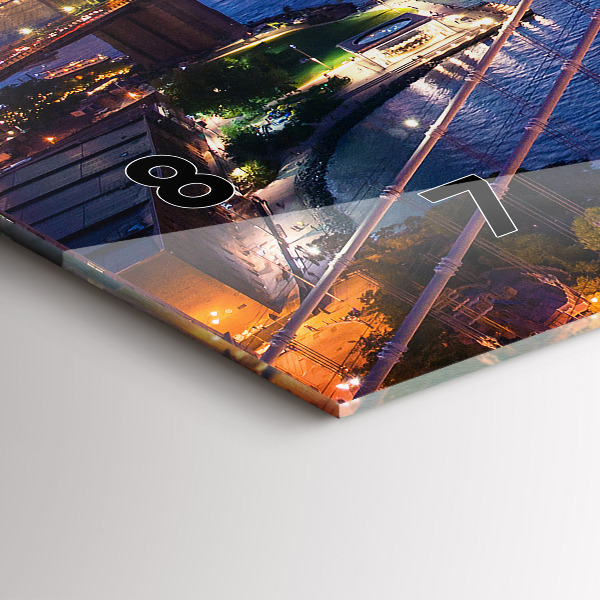 Zegar szklany poziomy Nowy Jork i zachód słońca