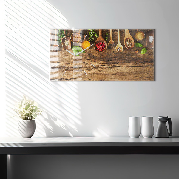 Zegar ścienny poziomy Łyżki przypraw