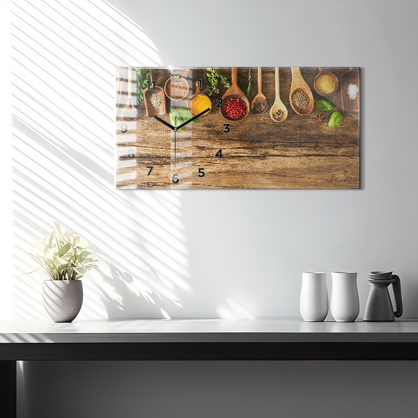 Zegar ścienny poziomy Łyżki przypraw