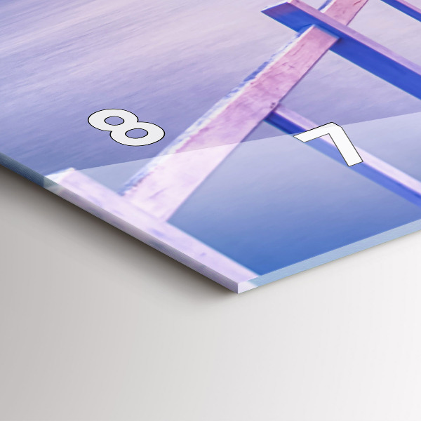 Zegar ścienny poziomy Most w porcie wieczorem