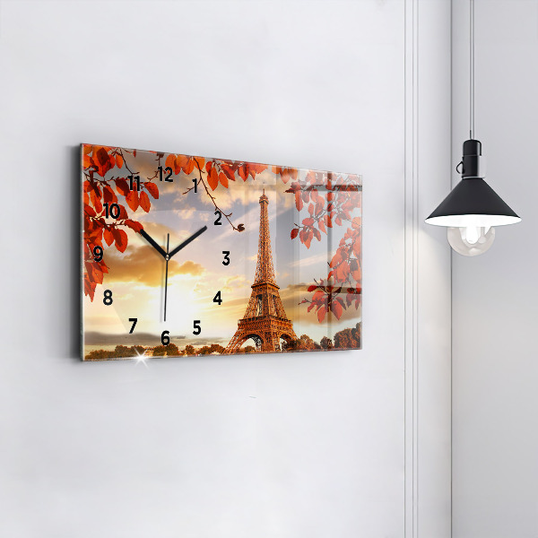 Zegar ścienny poziomy Wieża Eiffla
