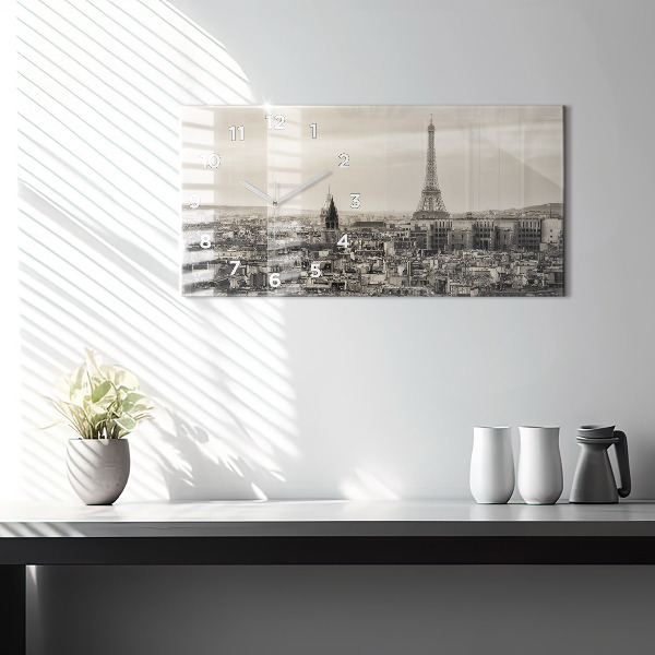 Zegar ścienny poziomy Krajobraz panorama Paryża
