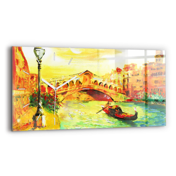 Zegar ścienny poziomy Wenecja Most Rialto