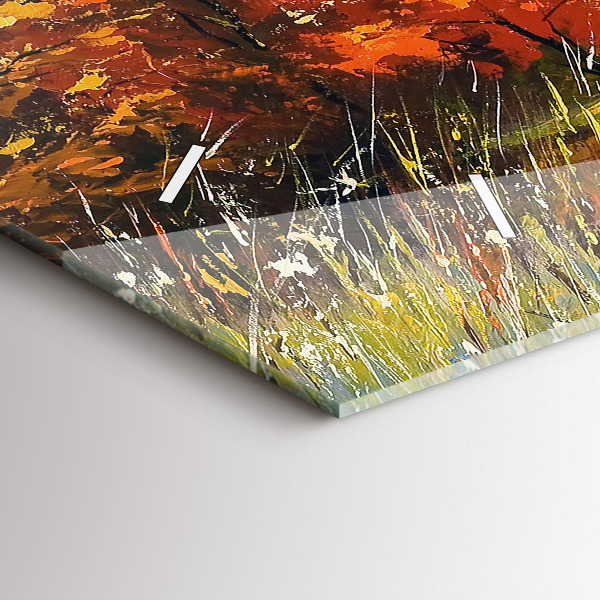 Zegar ścienny poziomy Jesienny pejzaż z rzeką