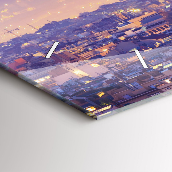 Zegar ścienny poziomy Widok na Barcelonie