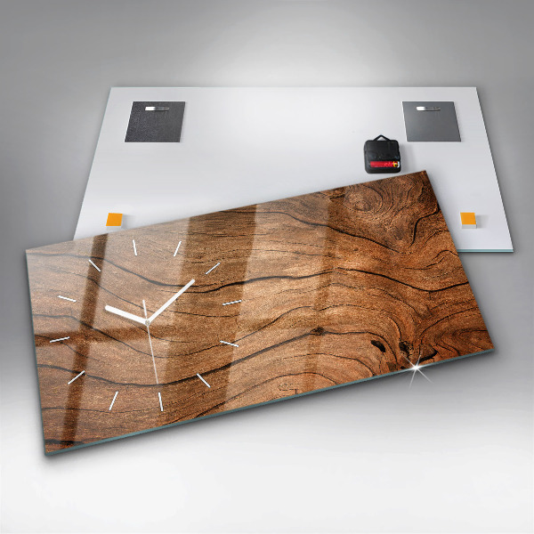 Zegar ścienny poziomy Stare drewno