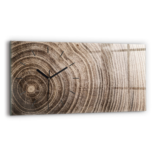 Zegar szklany poziomy Pień drzewa