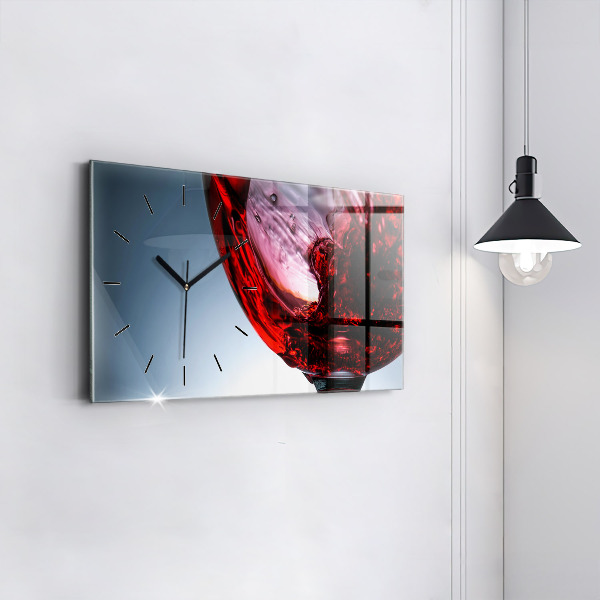 Zegar szklany poziomy Lampka wina