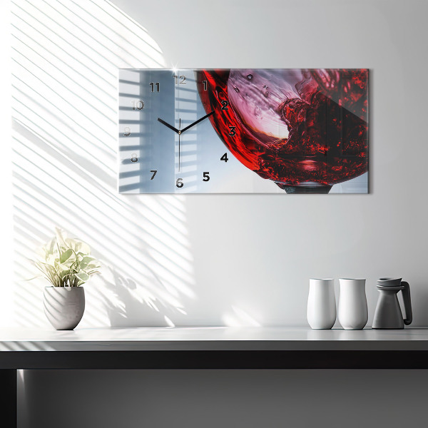 Zegar szklany poziomy Lampka wina