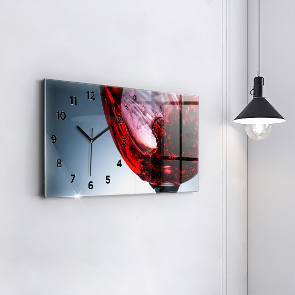 Zegar szklany poziomy Lampka wina