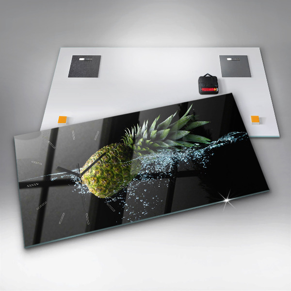 Zegar szklany poziomy Ananas