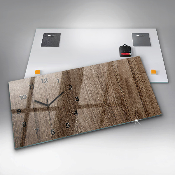 Zegar poziomy Ciemne drewno