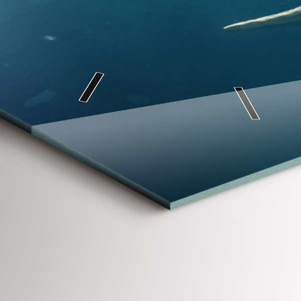 Zegar szklany poziomy Pływający słoń w oceanie