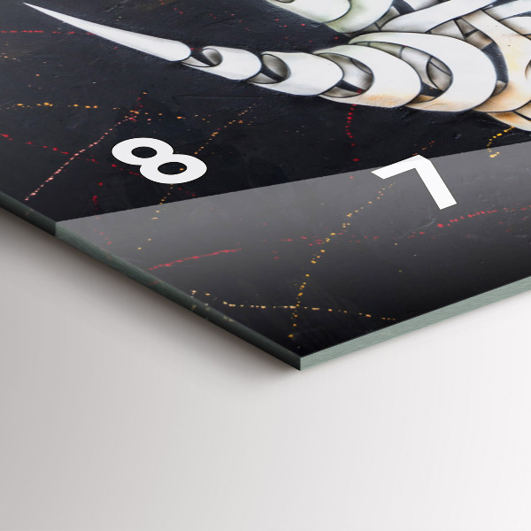 Zegar ścienny poziomy Abstrakcyjny nosorożec