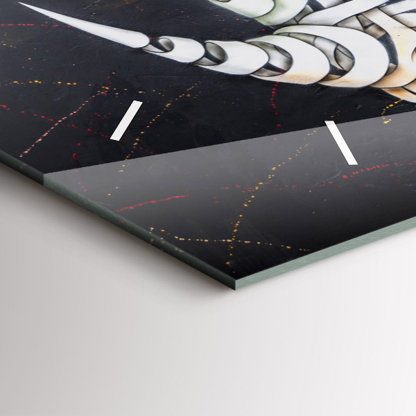 Zegar ścienny poziomy Abstrakcyjny nosorożec