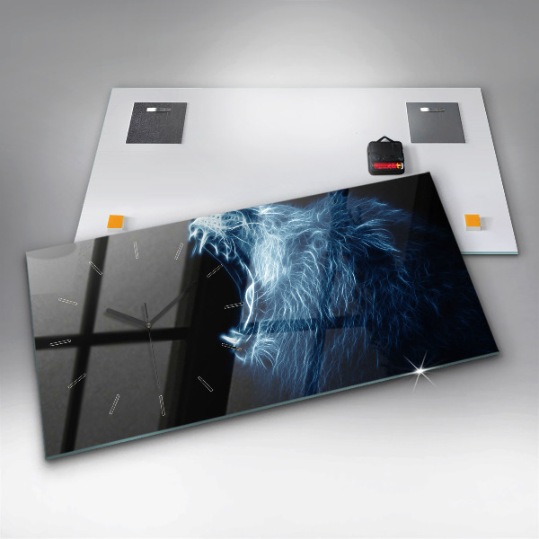 Zegar ścienny poziomy Dzika Mowa Ciała Lwa